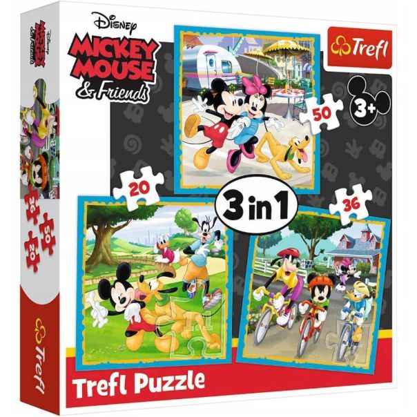 TREFL Puzzle Mickey Mouse 3u1 (20,36,50 delova) - 102858-T34846