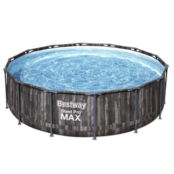 BESTWAY Bazen sa metalnim okvirom, merdevinama i filter pumpom 427x107cm Steel Pro max wood - 3941