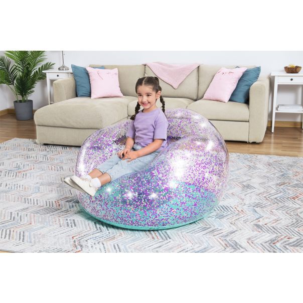 BESTWAY Dečiji lazy bag na naduvavanje 114x112x66cm Glitter Dream - 4037-1-1