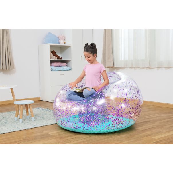 BESTWAY Dečiji lazy bag na naduvavanje 114x112x66cm Glitter Dream - 4037-1-1