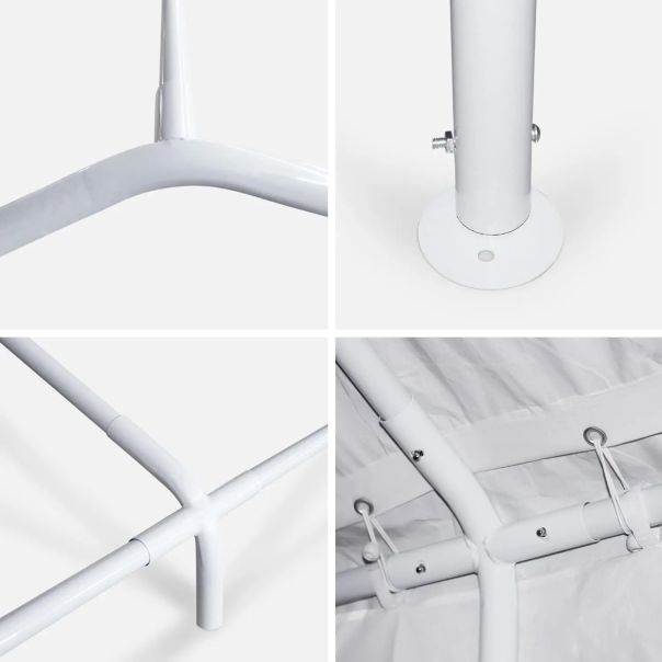 ENT Beli Paviljon Tenda 6x12m sa Stranicama - ENT6x12