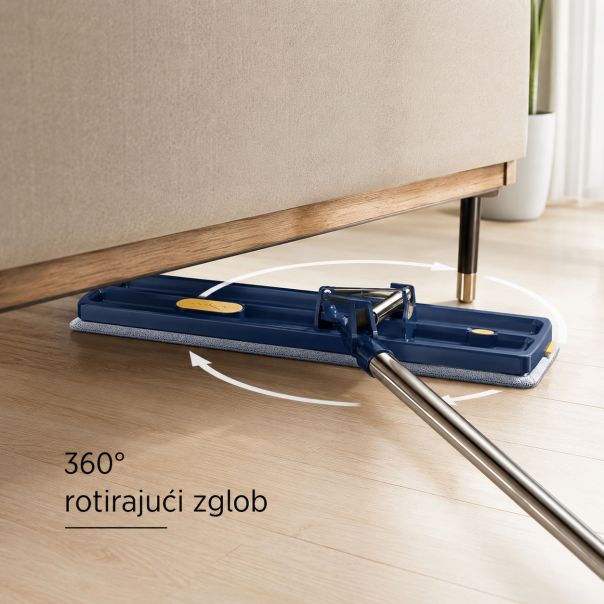 Mop za pranje podova sa ceđenjem i rotirajućom glavom 360°, drška 133 cm, plava x2 - EP3280371