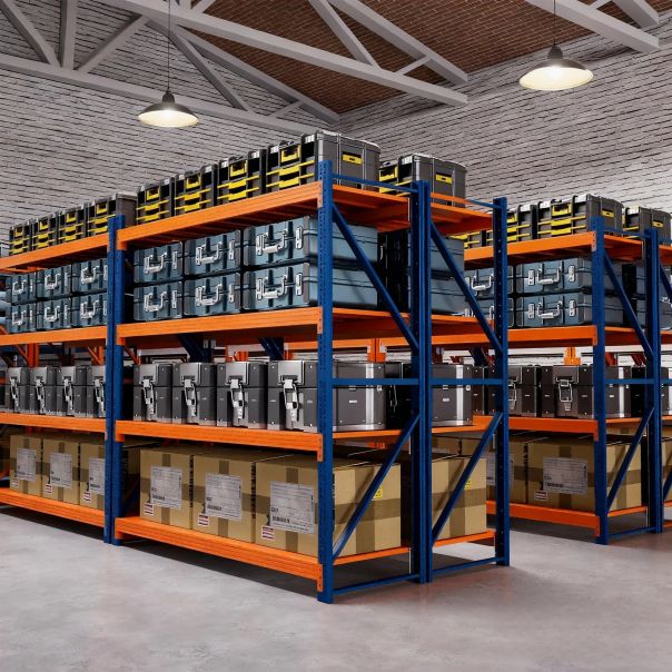 ePRO metalna montažna polica professional 200x200x60cm, metal-metal, 1.200kg (4x300kg) plava - EP2862521