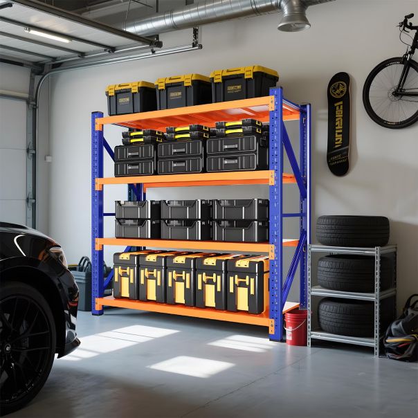 ePRO metalna montažna polica professional 200x200x60cm, metal-metal, 1.200kg (4x300kg) plava - EP2862521