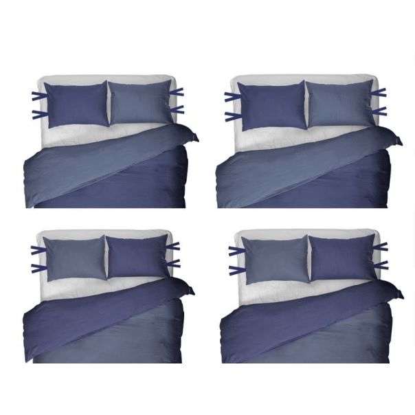 DORMEO Essentials set posteljine, tamno plava, 140x200 - EP3021401