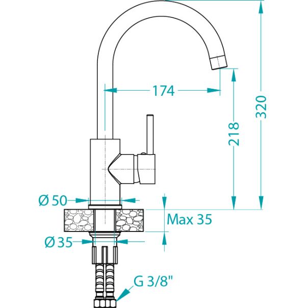 Genesis Slavina Estera crna sjaj (imitacija stakla) - 1129031