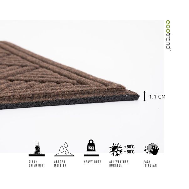 MULTY HOME Otirač gumeni 45x75cm braon - EU5000009