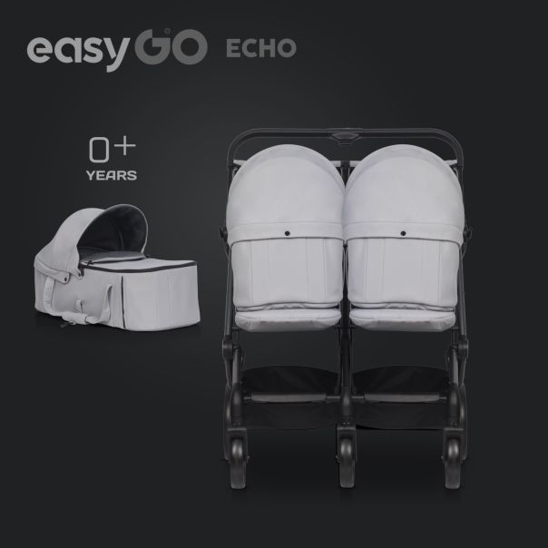 EUROCART Kolica za blizance Easy go echo sage, siva - W-EA-ECHO-CG