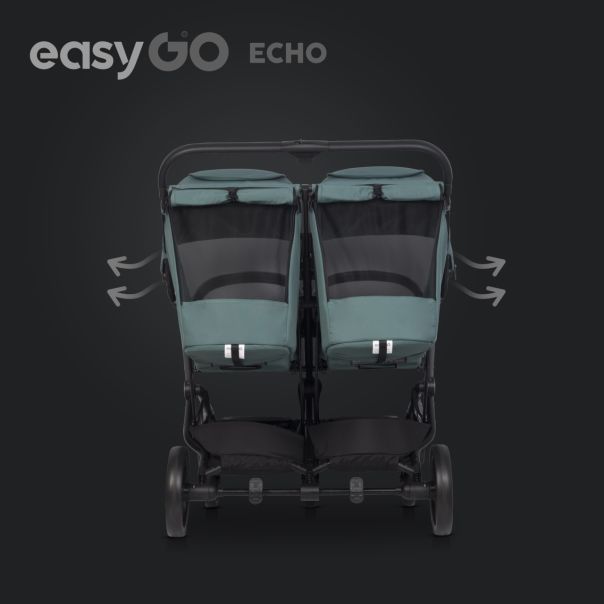 EUROCART Kolica za blizance Easy go echo sage, zelena - W-EA-ECHO-SG