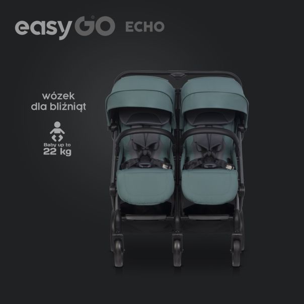 EUROCART Kolica za blizance Easy go echo sage, zelena - W-EA-ECHO-SG