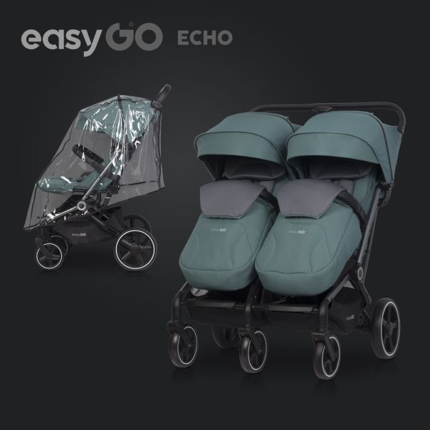 EUROCART Kolica za blizance Easy go echo sage, zelena - W-EA-ECHO-SG