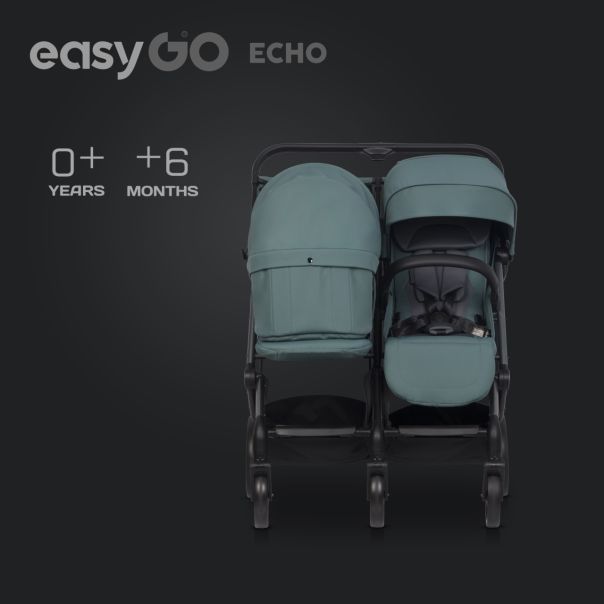 EUROCART Kolica za blizance Easy go echo sage, zelena - W-EA-ECHO-SG