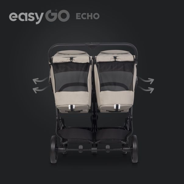 EUROCART Kolica za blizance Easy go echo sage, bež - W-EA-ECHO-SB