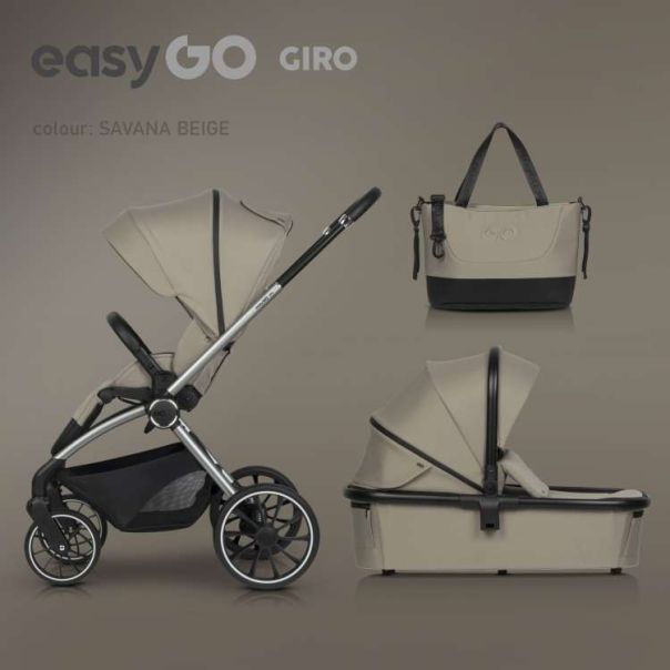 EUROCART Kolica za bebe 2u1 Easy Go Giroc Savana, bež - W-EA-GIRO-SB