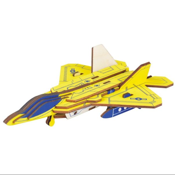 3d drvena slagalica-Žuti f-22 raptor - 9-1