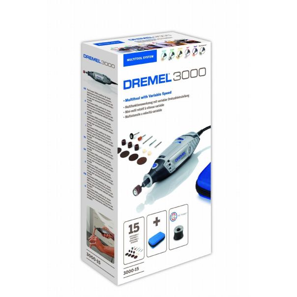DREMEL Električni višenamenski alat 3000 sa 15 komada pribora F0133000JC - F0133000JC