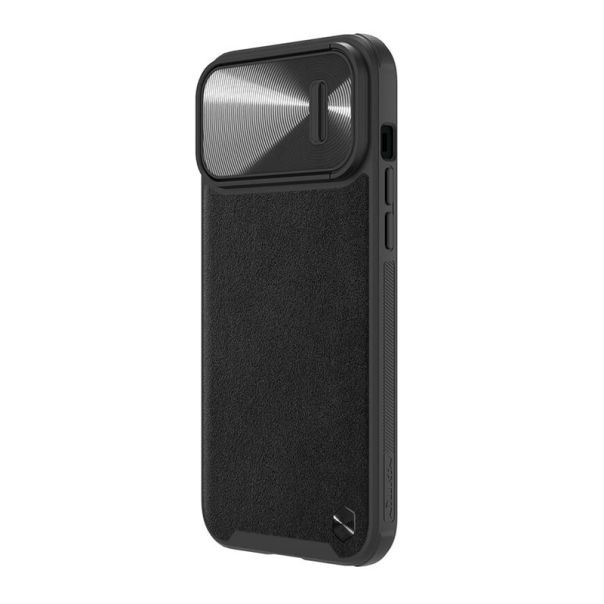 NILLKIN Maska Cam Shield Leather S za iPhone 14 Pro, crna - F105491