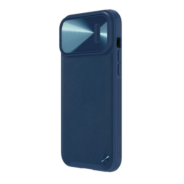 NILLKIN Maska Cam Shield Leather S za iPhone 14 Pro, plava - F105492