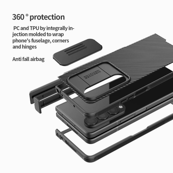 NILLKIN Maska Cam Shield Pro sa postoljem za Samsung F936B Galaxy Z Fold 4 5G, crna - F107349