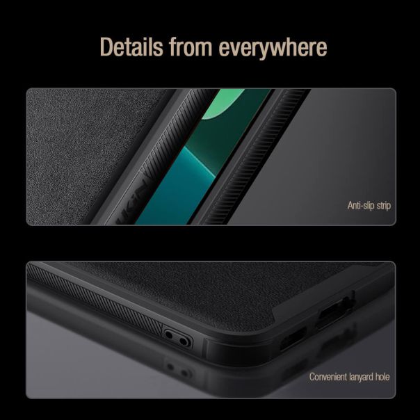 NILLKIN Maska Cam Shield Leather S za Xiaomi 13 Pro, crna - F111143