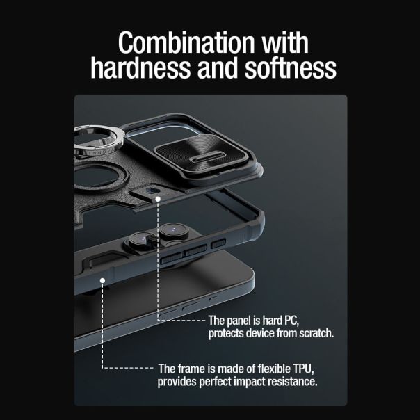 NILLKIN Maska Cam Shield Armor Pro za iPhone 15 Pro Max, zelena - F111609