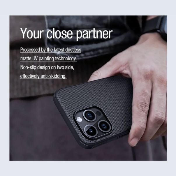 NILLKIN Maska Super Frost Pro Magnetic za iPhone 15 Pro Max, crna - F111673