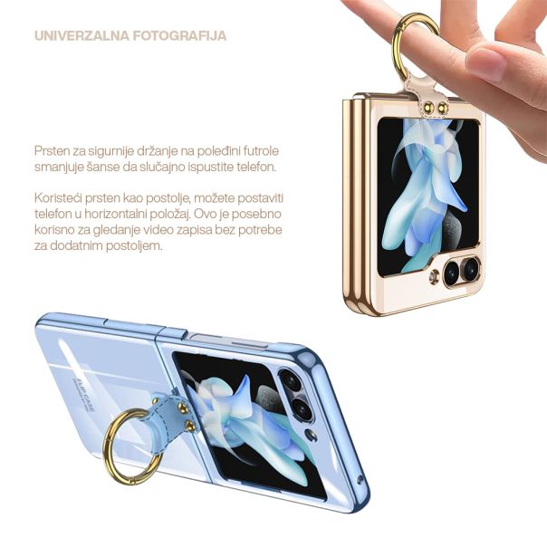 Futrola Ring Lines za Samsung F731B Galaxy Z Flip 5 5G, zlatna - F113203
