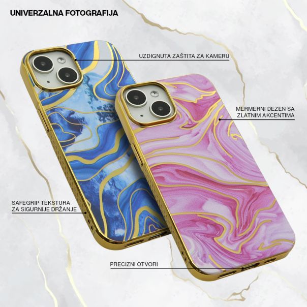 Futrola Marble za iPhone 15 Plus, plava - F113277