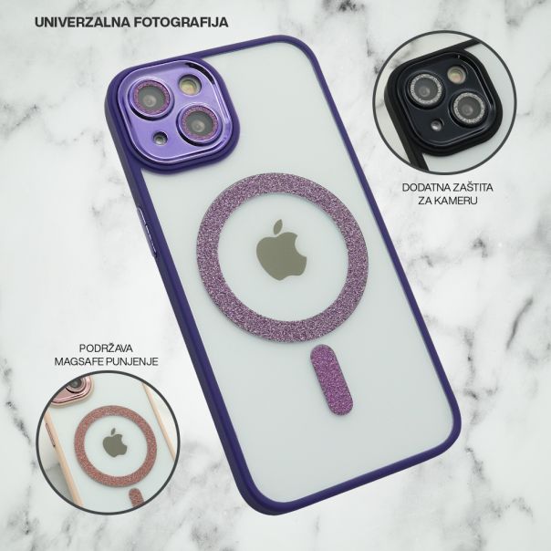 Maska DIAMOND MagSafe za iPhone 14, crna - F114966