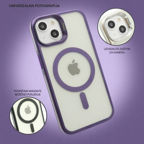 Maska CAMERA DROP MagSafe za iPhone 15 Pro Max, ljubičasta - F116424