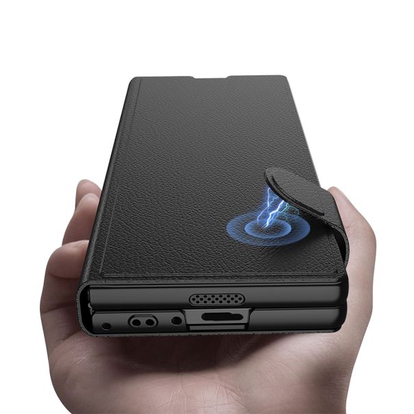 Maska Leather za Samsung F956B Galaxy Z Fold 6 5G, siva - F116690