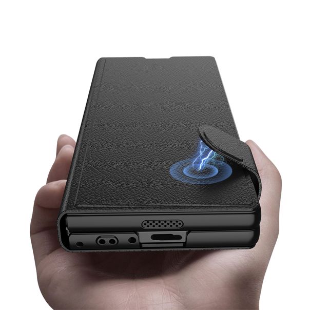 Maska za Samsung Galaxy Z Fold 6 5G LEATHER siva (GKK case) - EP2916401