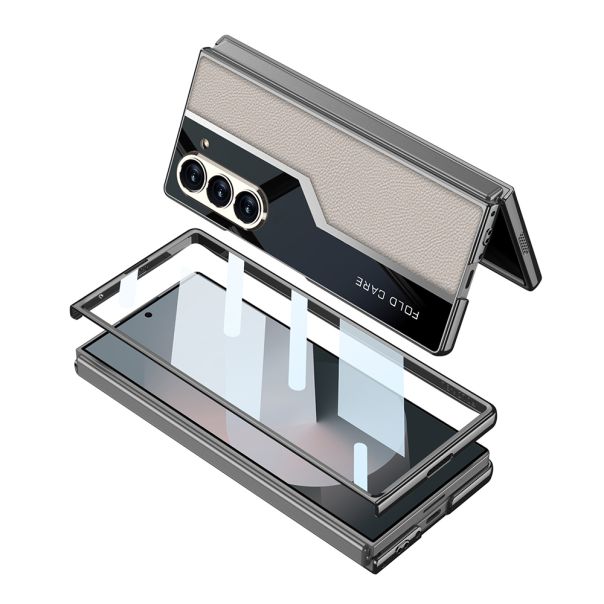 Maska za Samsung Galaxy Z Fold 6 5G LEATHER STYLE crna (GKK case) - EP2904555