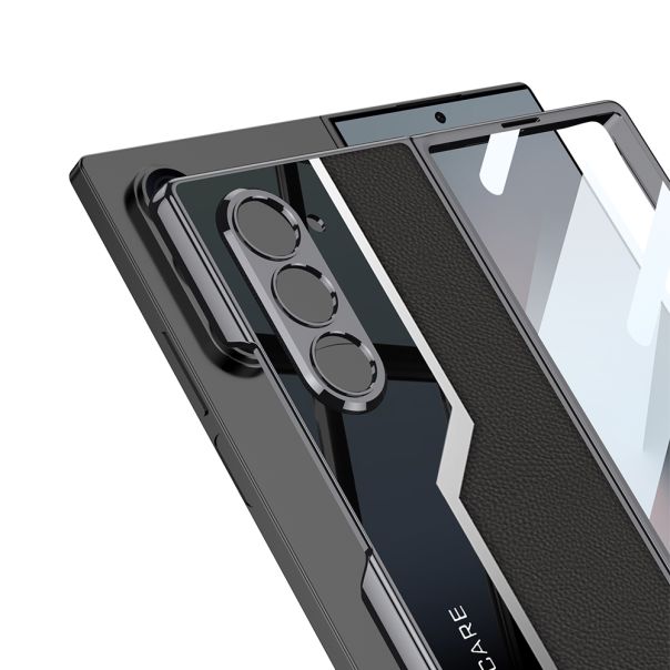 Maska za Samsung Galaxy Z Fold 6 5G LEATHER STYLE zlatna (GKK case) - EP2910693