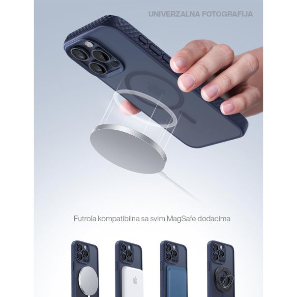 Maska Rugged MagSafe za iPhone 15 Pro, siva - F116745