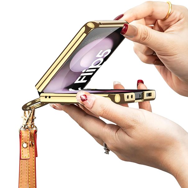 Maska za Samsung Galaxy Z Flip 6 5G/Z Flip 7 FE 5G GOLD EDGE roze (GKK case) - EP2908309