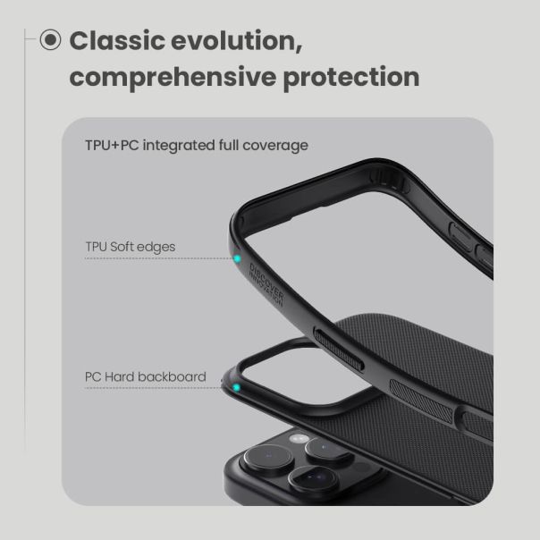 Maska za iPhone 16 Pro Max (69) NILLKIN Super Frost PRO crna - EP2921703