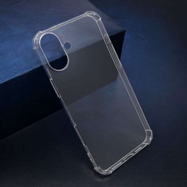 Silikonska maska Crashproof za iPhone 16 Plus, providna - F117144