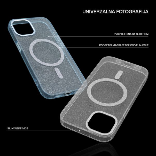 Futrola SPARKLING MagSafe za iPhone 16 Pro Max, providna - F117460