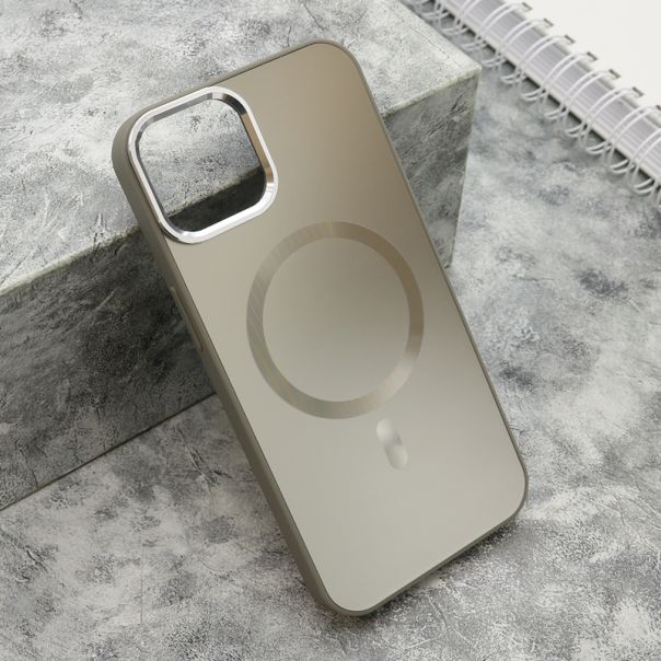 Maska COLOR METAL MagSafe za iPhone 13, srebrna - F119339