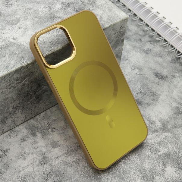 Maska COLOR METAL MagSafe za iPhone 13, zlatna - F119340