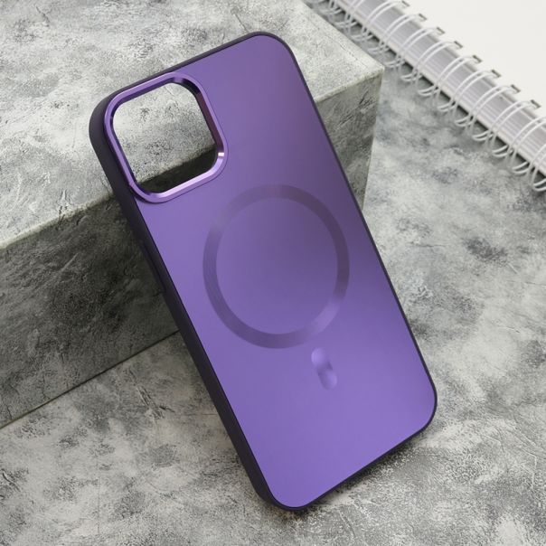 Maska COLOR METAL MagSafe za iPhone 13, ljubičasta - F119341