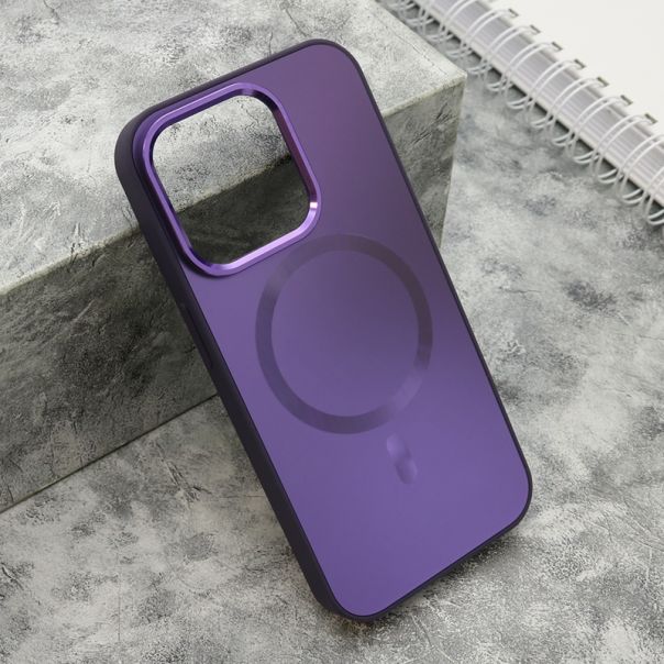 Maska COLOR METAL MagSafe za iPhone 15 Pro, ljubičasta - F119346