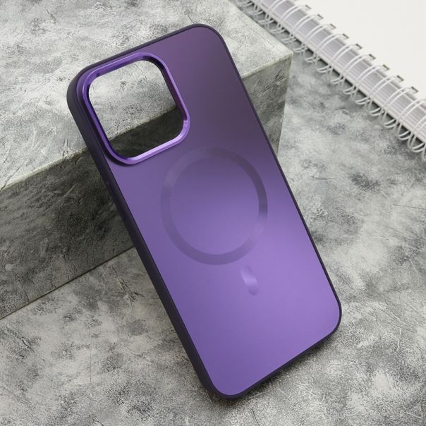 Maska COLOR METAL MagSafe za iPhone 15 Pro Max, ljubičasta - F119351
