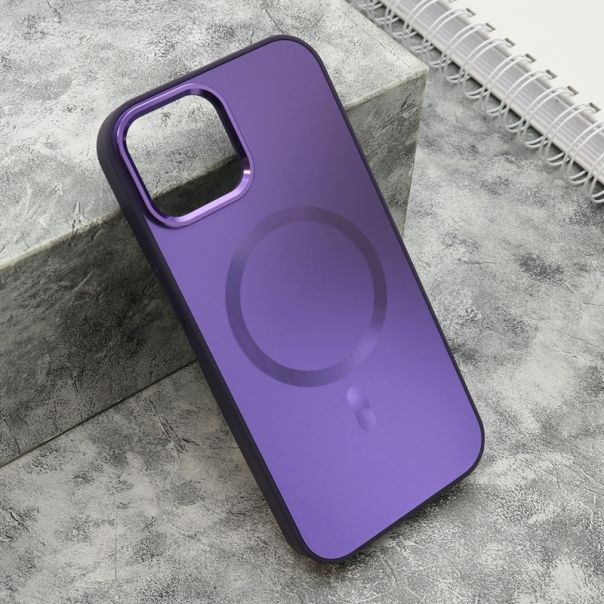 Maska COLOR METAL MagSafe za iPhone 15, ljubičasta - F119355