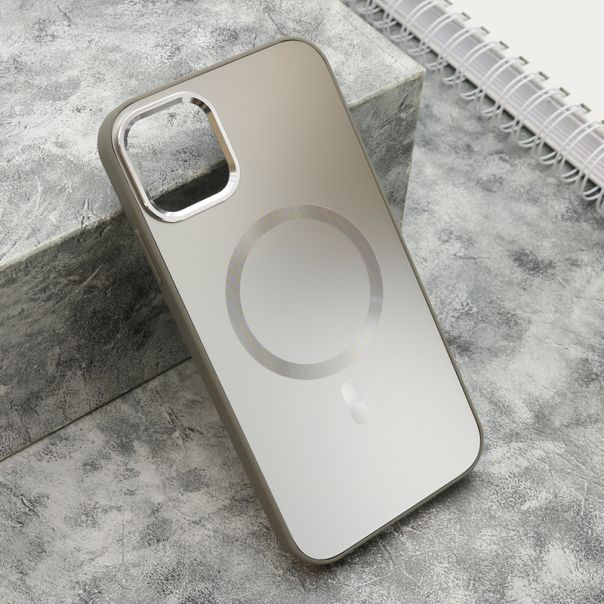 Maska COLOR METAL MagSafe za iPhone 11, srebrna - F119357