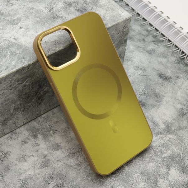 Maska COLOR METAL MagSafe za iPhone 14, zlatna - F119362