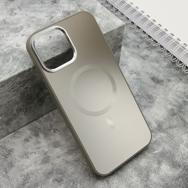 Maska COLOR METAL MagSafe za iPhone 13 Pro Max, srebrna - F119369