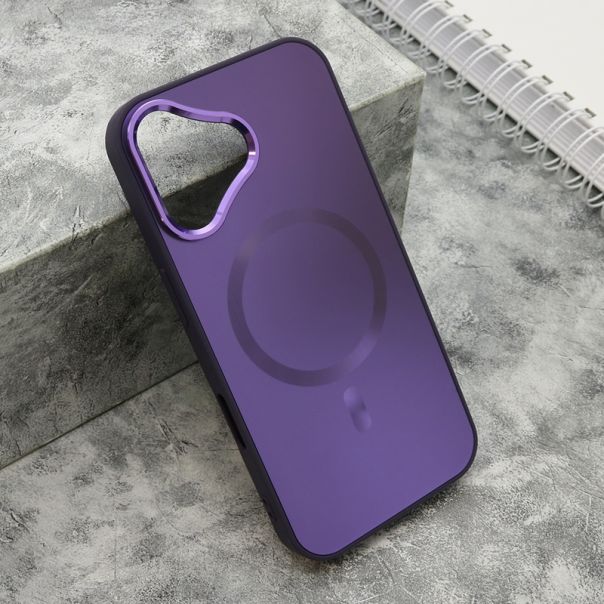 Maska COLOR METAL MagSafe za iPhone 16, ljubičasta - F119376