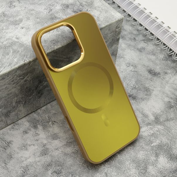 Maska COLOR METAL MagSafe za iPhone 16 Pro, zlatna - F119379